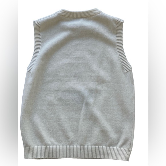 Girl’s Cream Sleeveless Sweater Vest with Flower - Picture 3 of 6